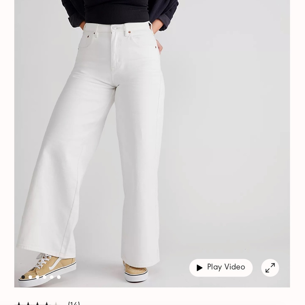 CRVY Gia Wide-Leg Jeans White